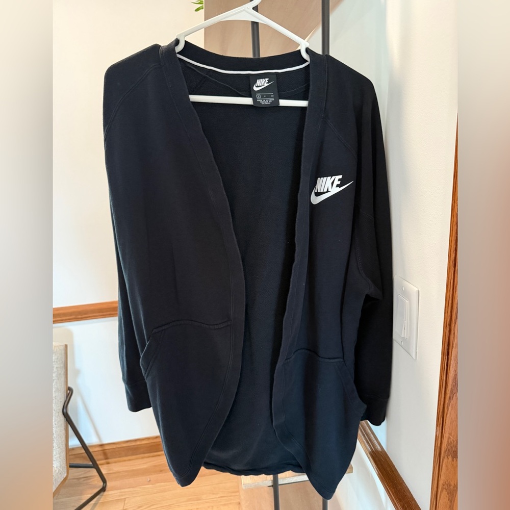 Nike Women's Black Open-Front Sweatshirt
